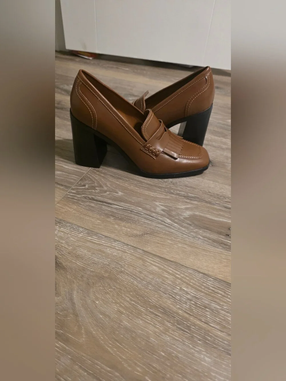 Women's Classic Brown Block-Heel Loafers (Size 8 )New!